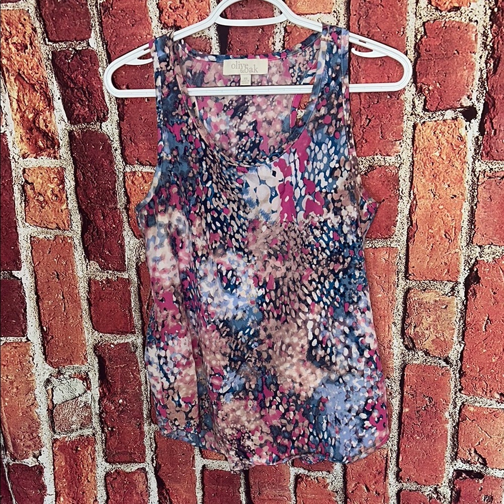 Olive & Oak Size XS Pink Blue Sleeveless Racerback women Tank Top